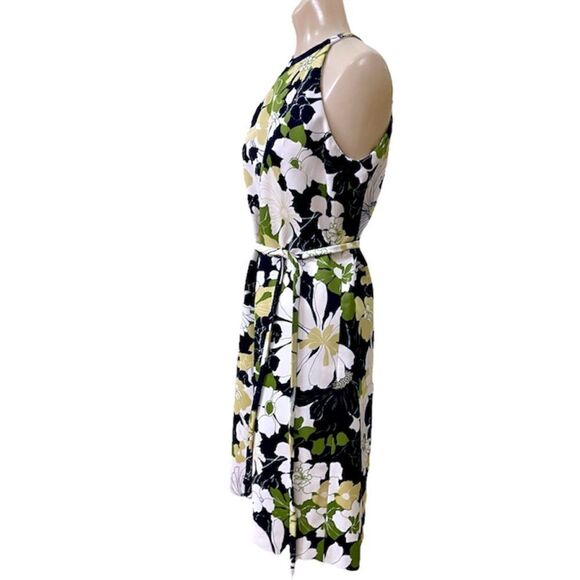 Vintage Handmade Spring Summer Floral Print Polyester Tie Halter Shift Dress - Picture 5 of 15